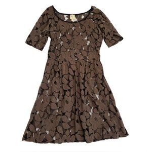 Anthropologie Weston Wear Unconditional Osier Motif leaf lace dress Medium